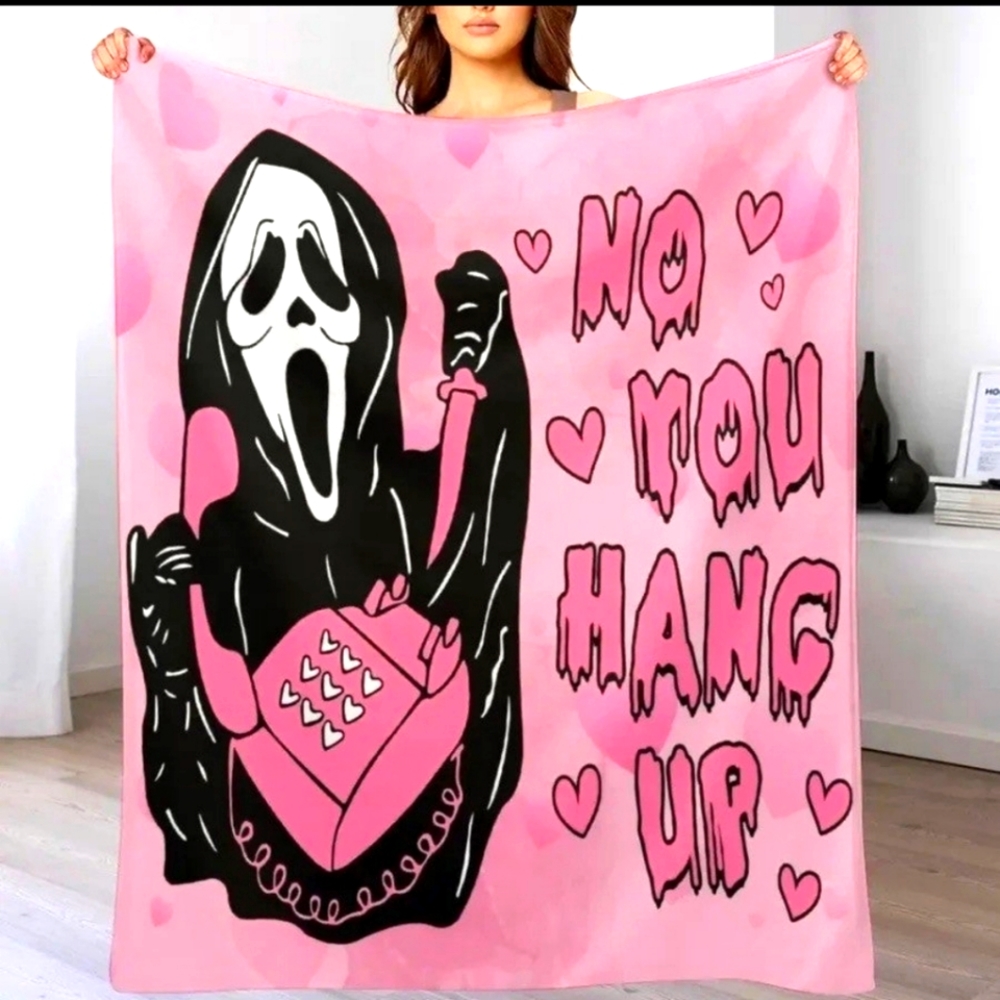 💓Valentines Galentines Ghostface heart love blanket super soft cozy.